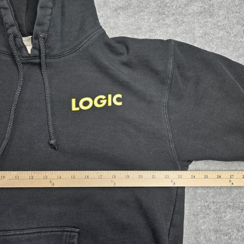 Logic Hoodie‎ Mens Large Black Bobby Tarantino III Pullover Rap Hip Hop Graphic - Picture 5 of 9